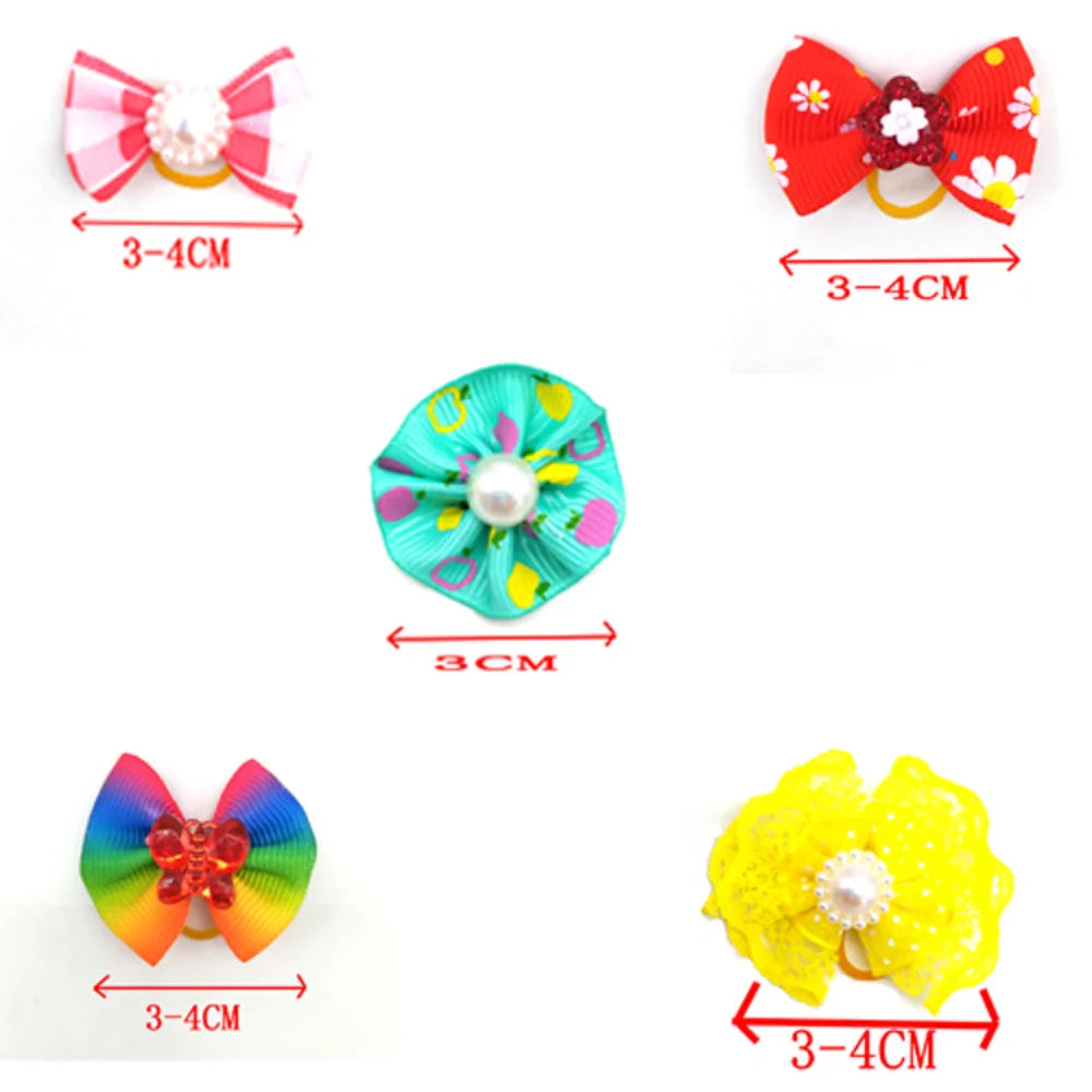Cute Yorkie Headwear Pet Bows