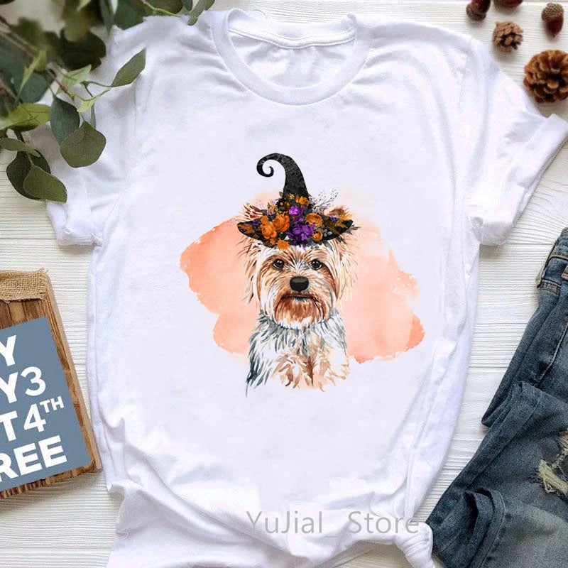 I Love My Yorkies Animal Print Tshirt Women'S Clothing