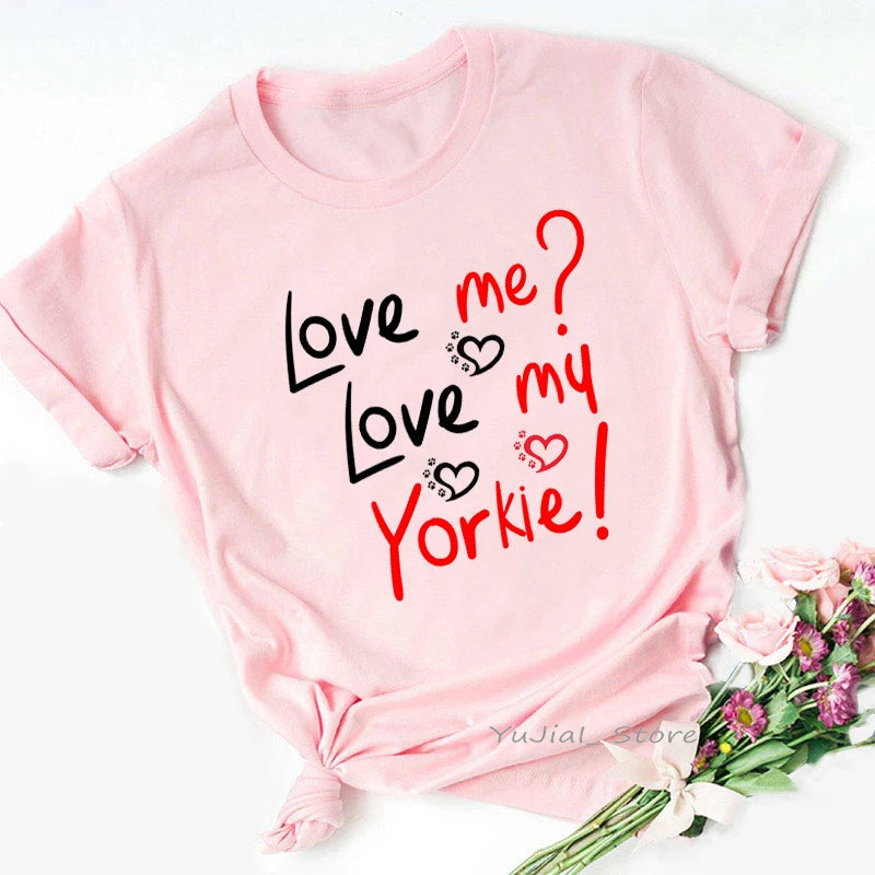 I Love My Yorkies Animal Print Tshirt Women'S Clothing