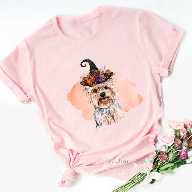 I Love My Yorkies Animal Print Tshirt Women'S Clothing
