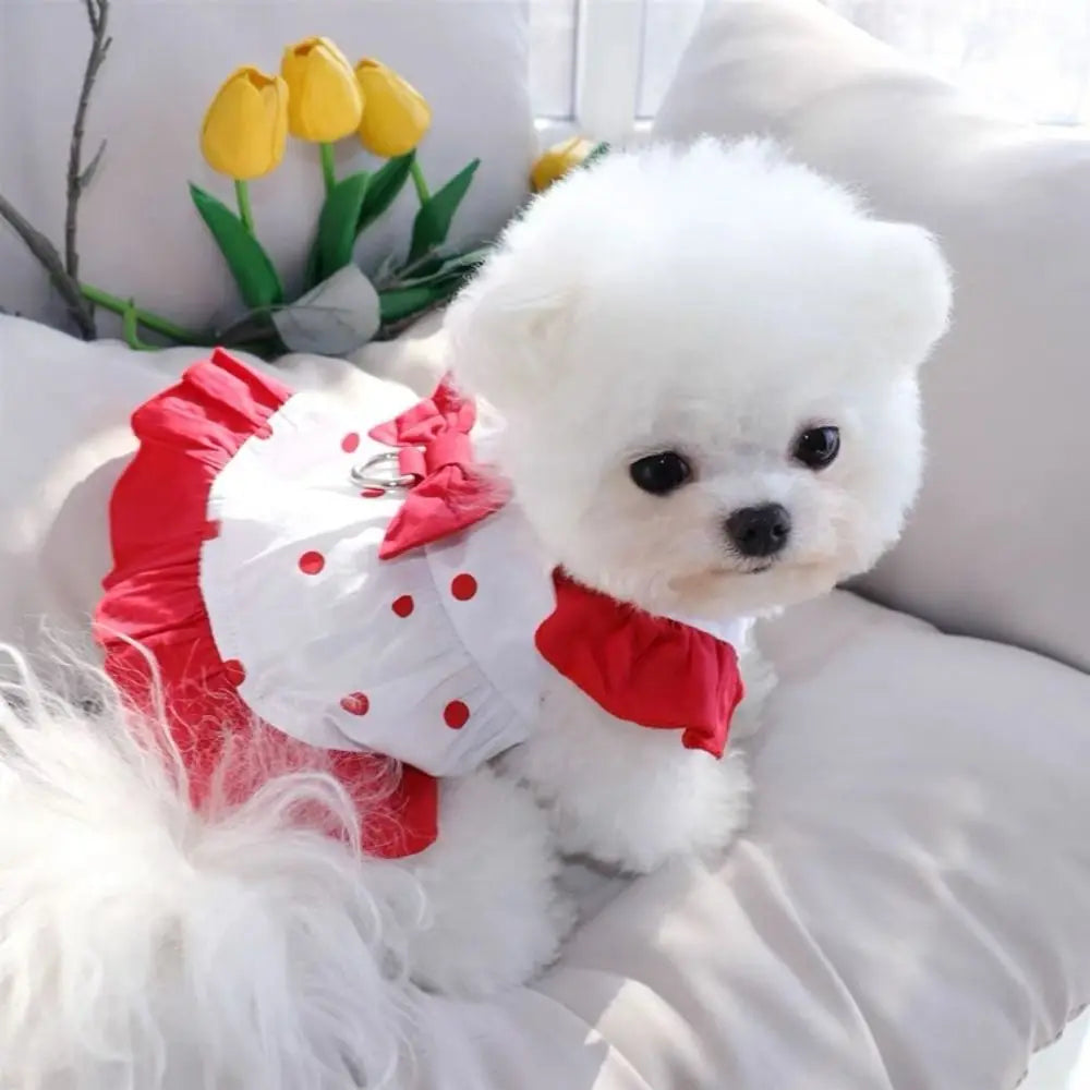 Pet Outfits Cute Dog Princess Dress Harness Breathable
