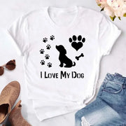 Y2k Dogs Paws Mom Print T-Shirt