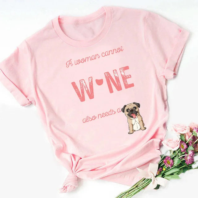 New Dog Animal Print T-shirt for Women