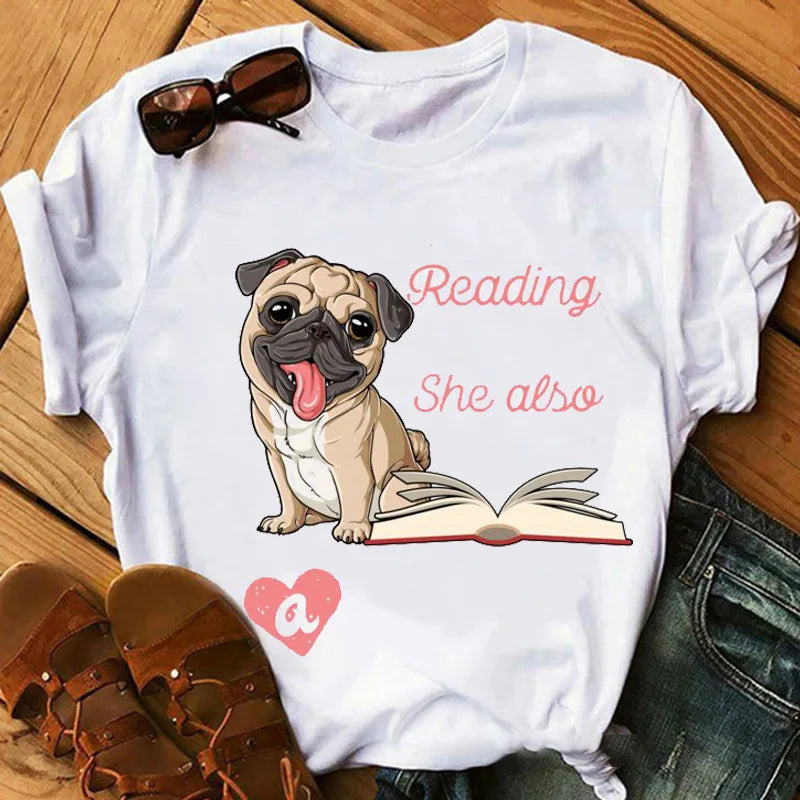 New Dog Animal Print T-shirt for Women