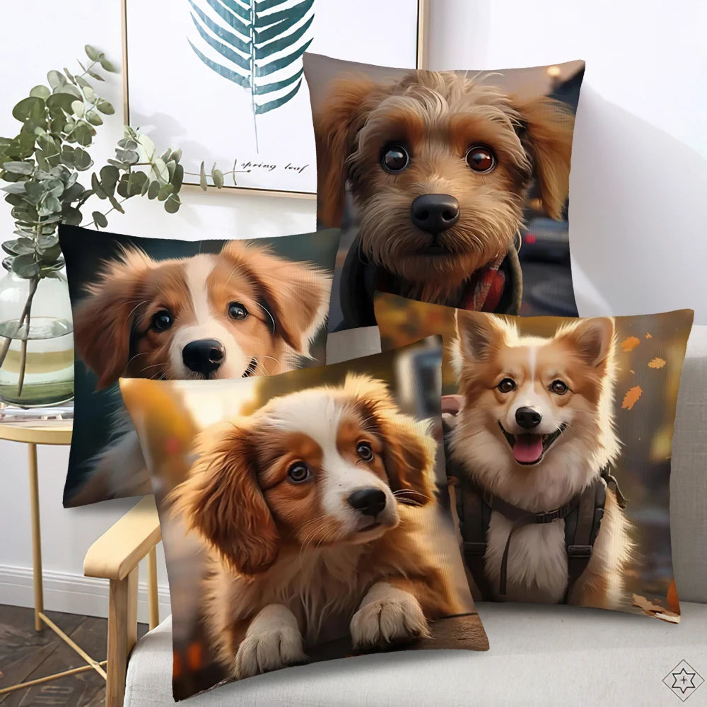 Cute Dog Throw Pillowcases
