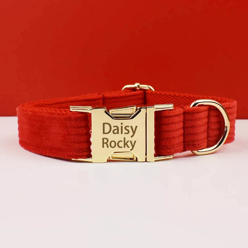 Dog Leash Corduroy Collar