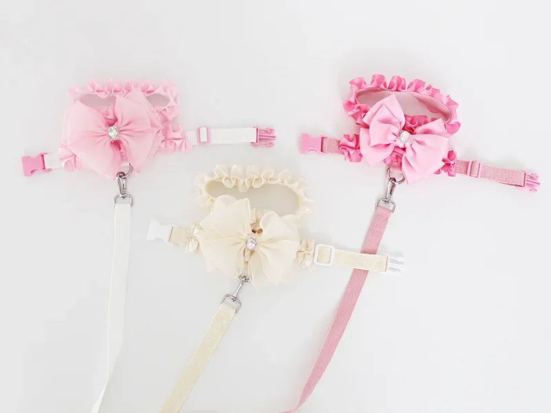 Yorkshire Pink Bow Harness Rope Set