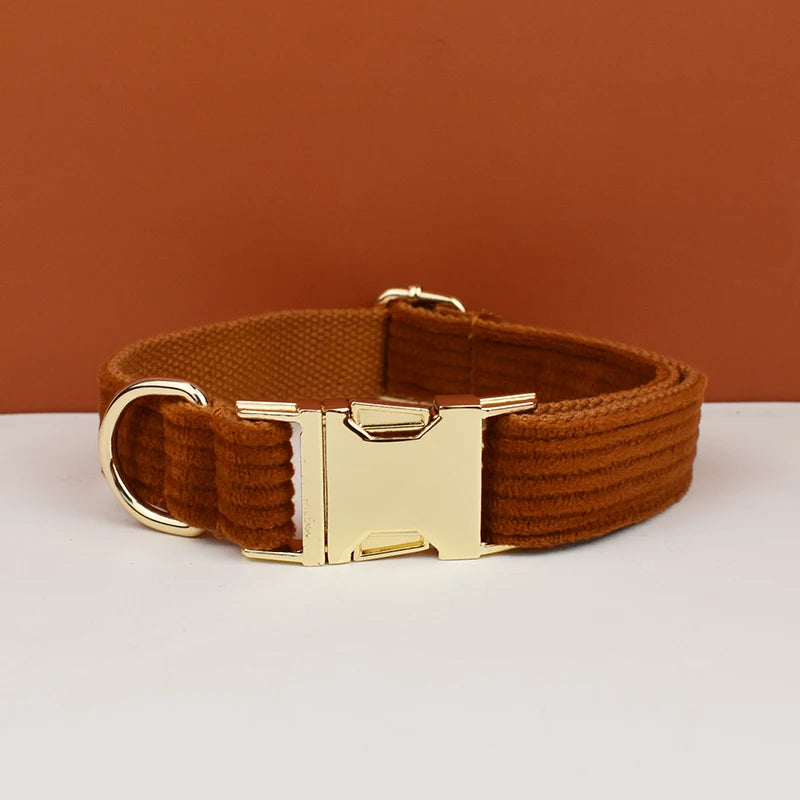 Dog Leash Corduroy Collar