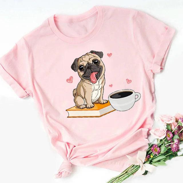 New Dog Animal Print T-shirt for Women