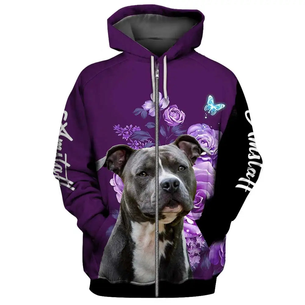 Fashion Animals Zip Hoodies Yorkshire Terrier