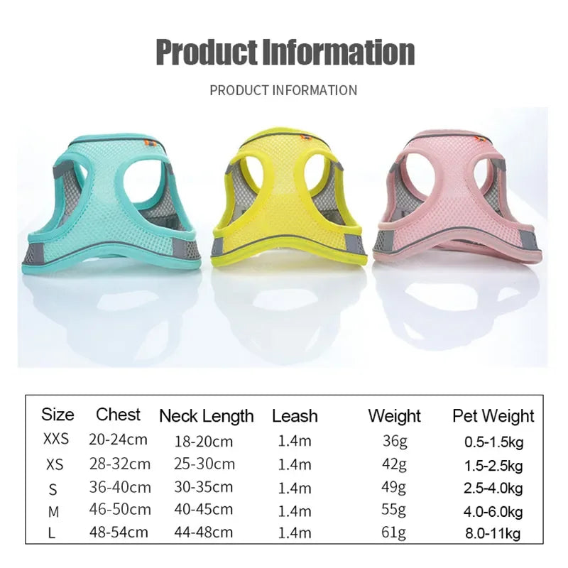 Breathable Adjustable Dog Harness Chest Vest