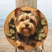 1pc Durable Wooden Pet Waterproof Yorkie Dog Art