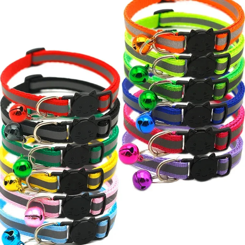 10Pcs Wholesale Collars With Bell Adjustable Necklace
