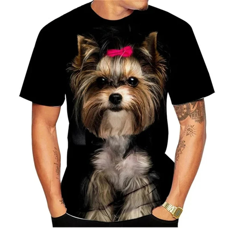 Yorkshire Terrier Pet Dog 3D Print  Streetwear T-Shirts