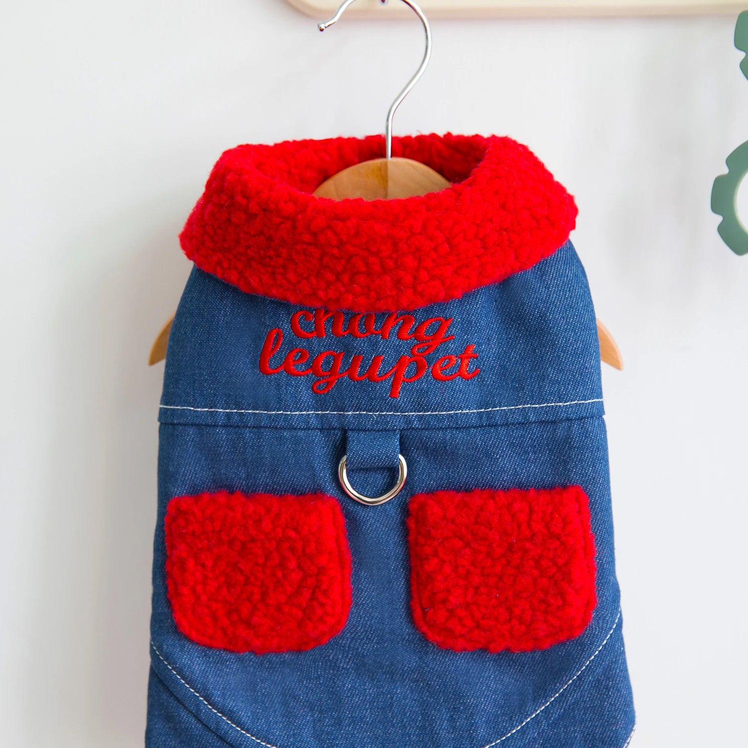 Denim Yorkie Pet Dog Jacket Winter Warm Dog Clothes