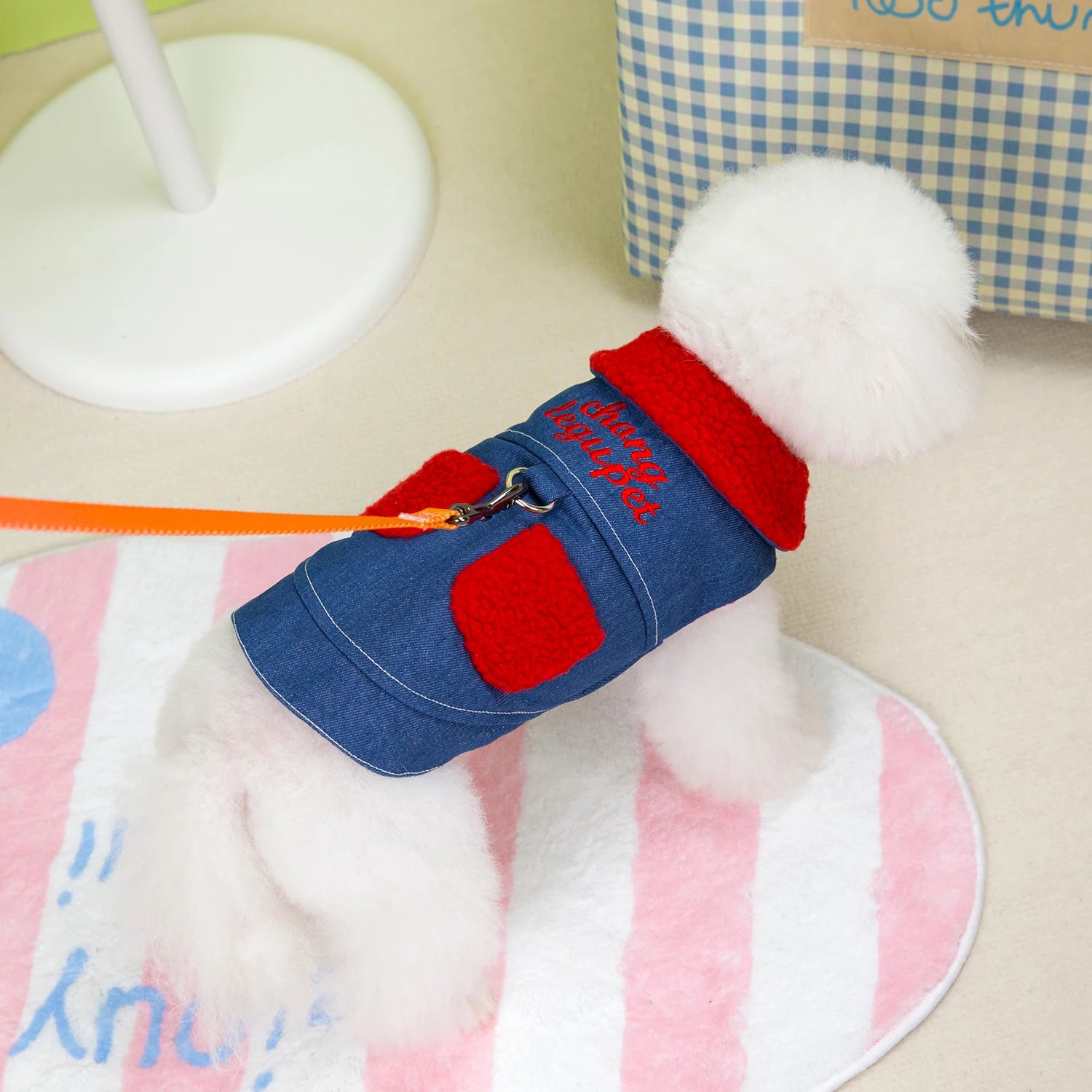 Denim Yorkie Pet Dog Jacket Winter Warm Dog Clothes
