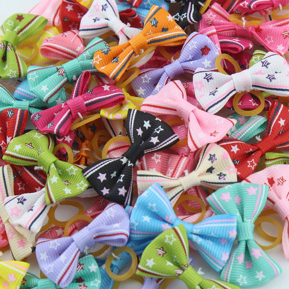 Cute Yorkie Headwear Pet Bows