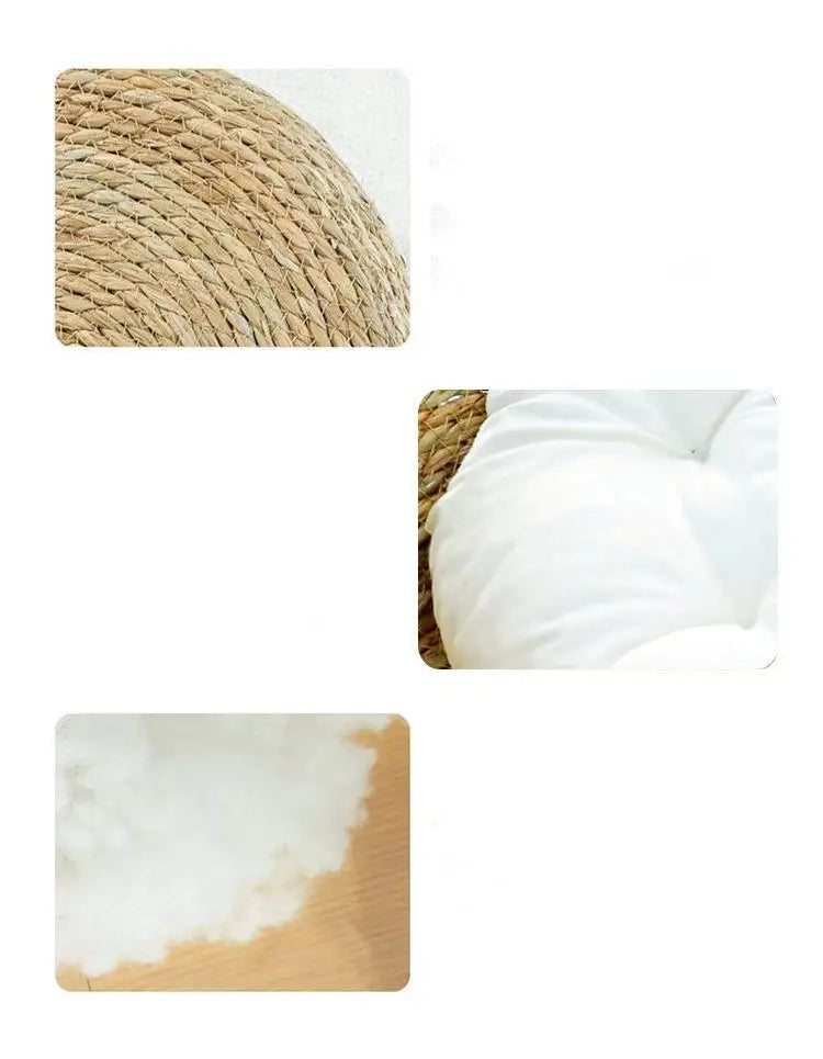 Rattan Weaving Pet Bed With Cushion