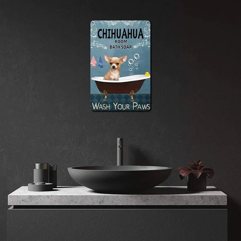 Yorkshire Terrier Dog Sign Art Metal Wall Decor Wall