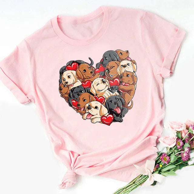 New Dog Animal Print T-shirt for Women