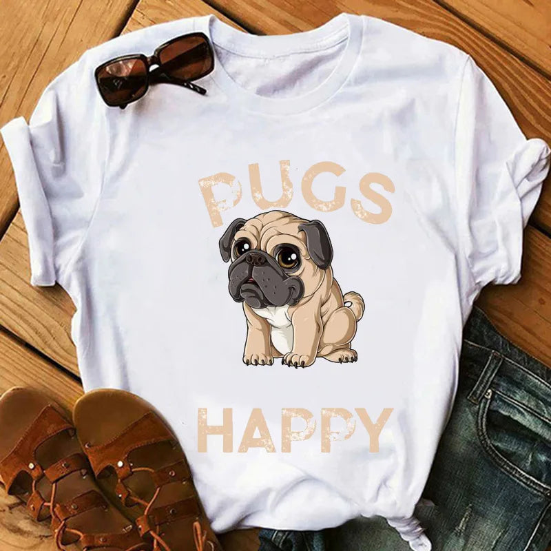 New Dog Animal Print T-shirt for Women