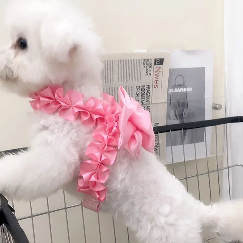 Yorkshire Pink Bow Harness Rope Set