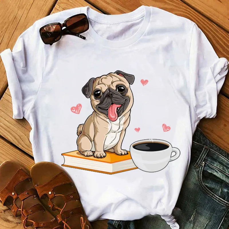 New Dog Animal Print T-shirt for Women