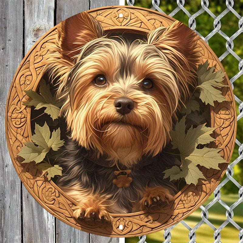 1pc Durable Wooden Pet Waterproof Yorkie Dog Art