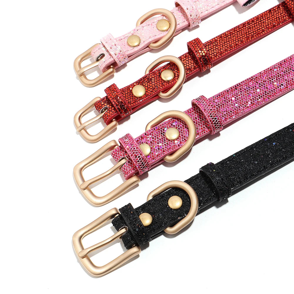Adjustable Leather Bow Knot Dog Collar