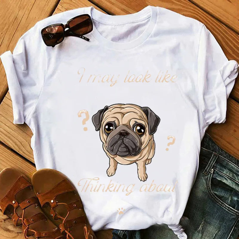 New Dog Animal Print T-shirt for Women