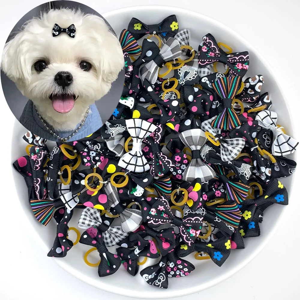 Cute Yorkie Headwear Pet Bows