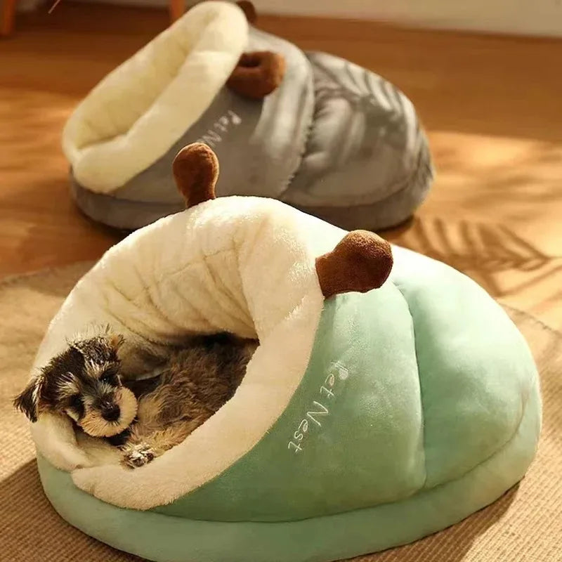 Cozy Slipper-Style Pet Bed Warm, Breathable, and Washable Foldable Dog House