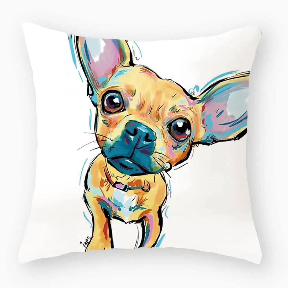 Cute Dog Yorkie Sofa Pillowcase