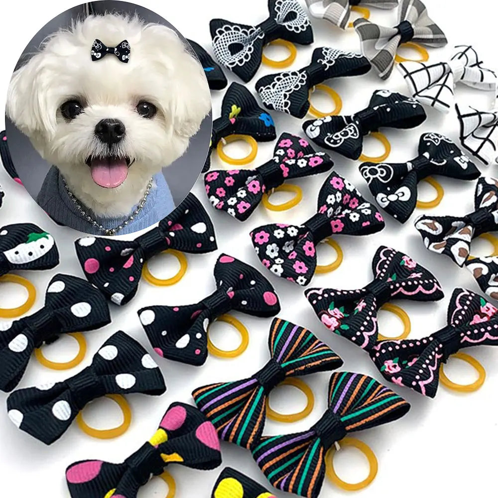 Cute Yorkie Headwear Pet Bows