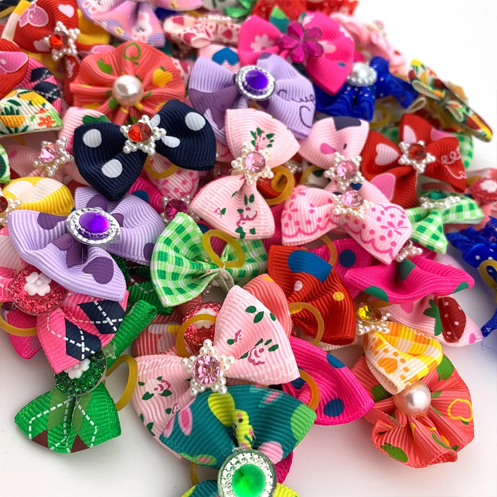 Cute Yorkie Headwear Pet Bows