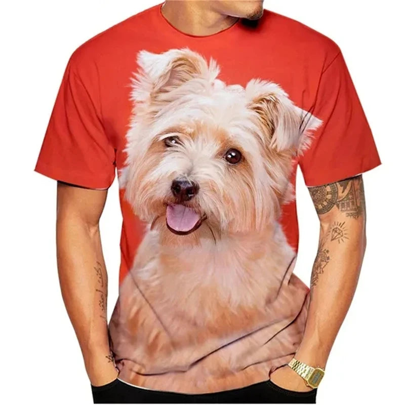 Yorkshire Terrier Pet Dog 3D Print  Streetwear T-Shirts