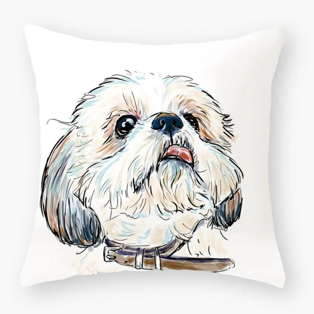 Cute Dog Yorkie Sofa Pillowcase