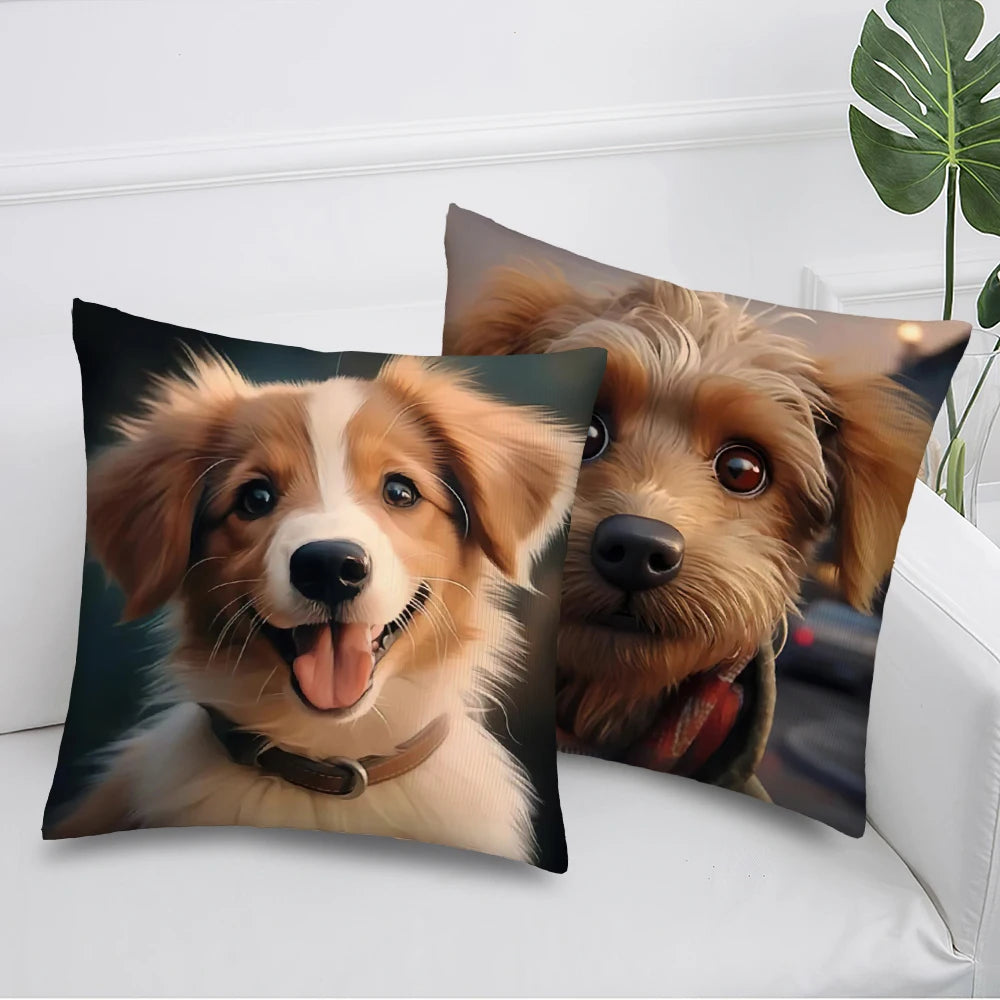 Cute Dog Throw Pillowcases