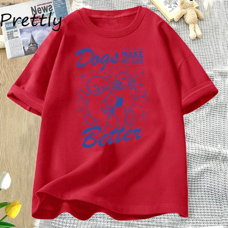 Make My Life Better Printed Dog Mom Unisex Streetwear Tshirt