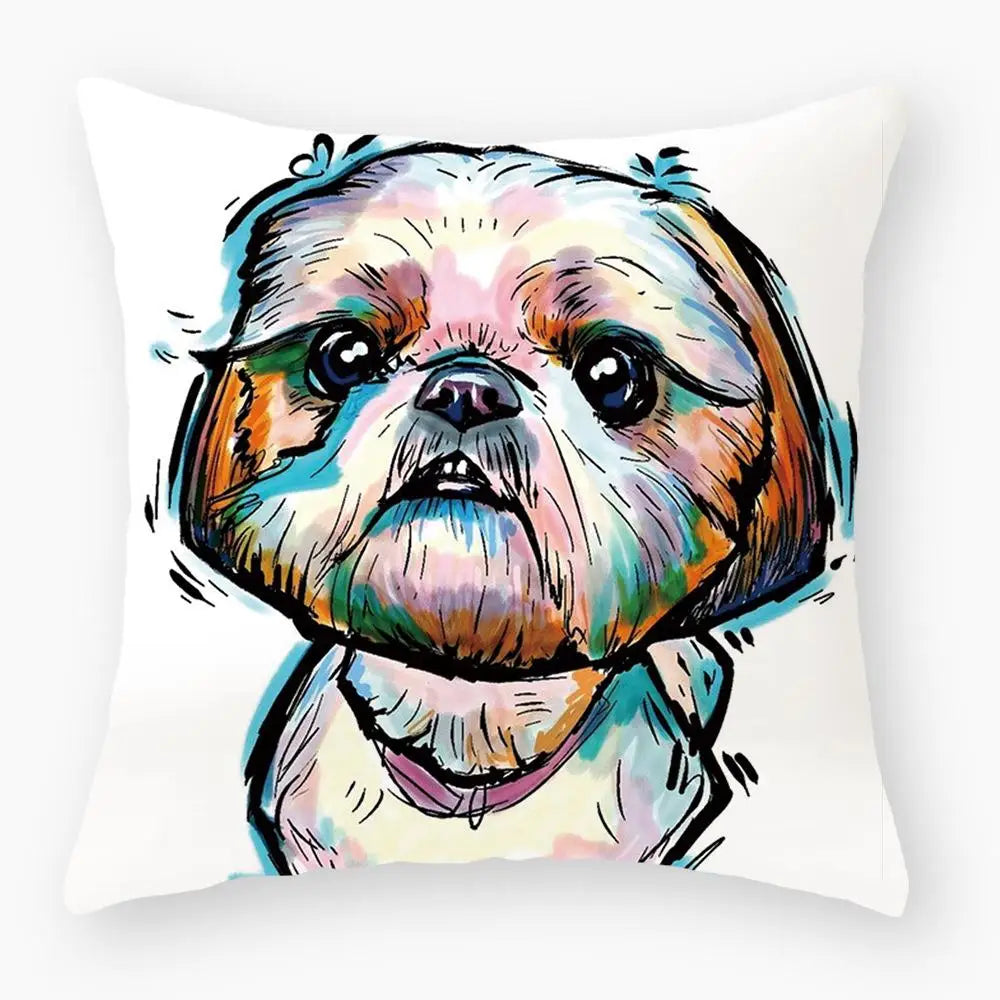 Cute Dog Yorkie Sofa Pillowcase