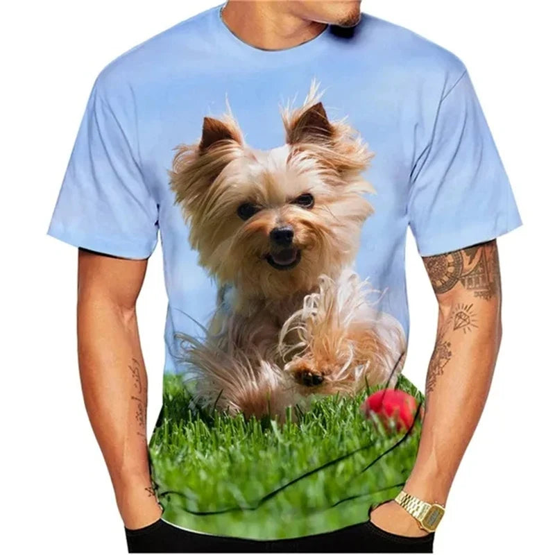Yorkshire Terrier Pet Dog 3D Print  Streetwear T-Shirts