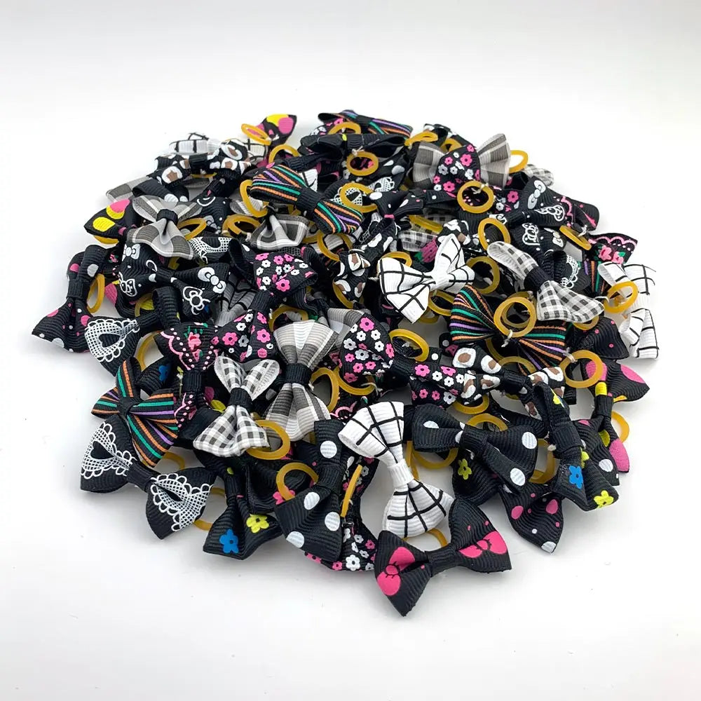 Cute Yorkie Headwear Pet Bows