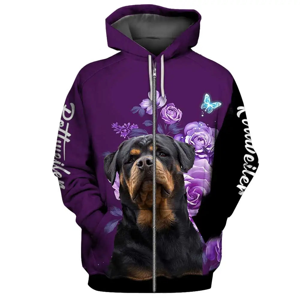 Fashion Animals Zip Hoodies Yorkshire Terrier