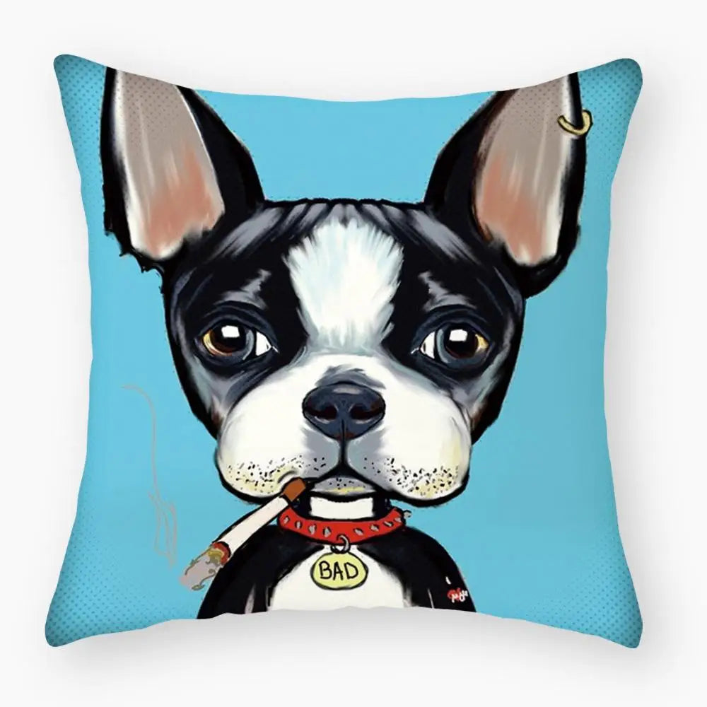 Cute Dog Yorkie Sofa Pillowcase