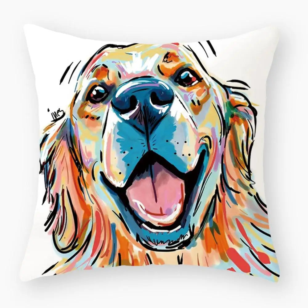 Cute Dog Yorkie Sofa Pillowcase