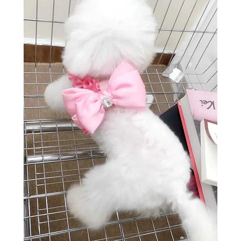 Yorkshire Pink Bow Harness Rope Set