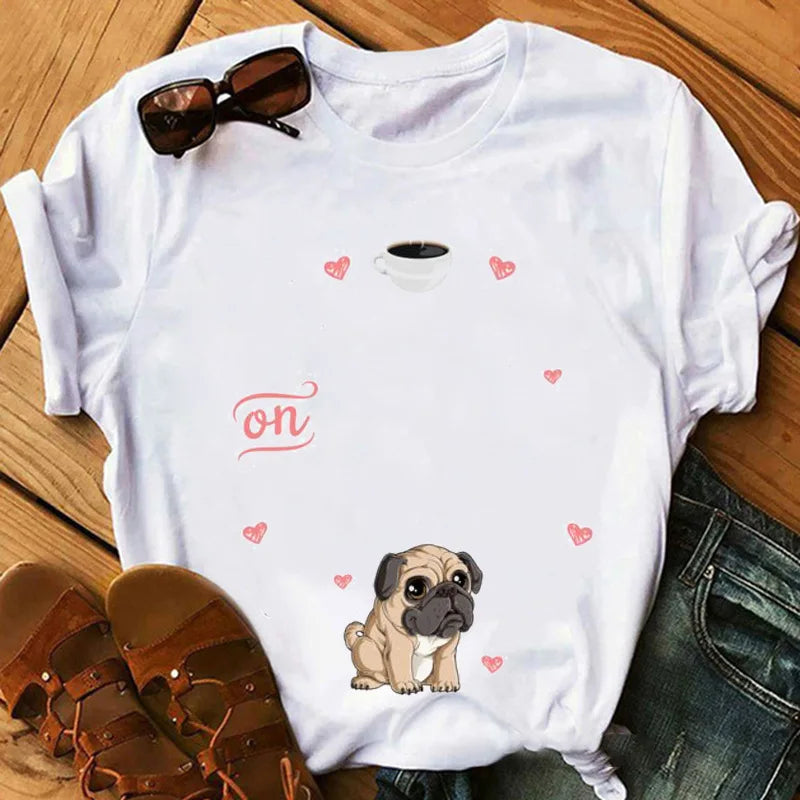 New Dog Animal Print T-shirt for Women
