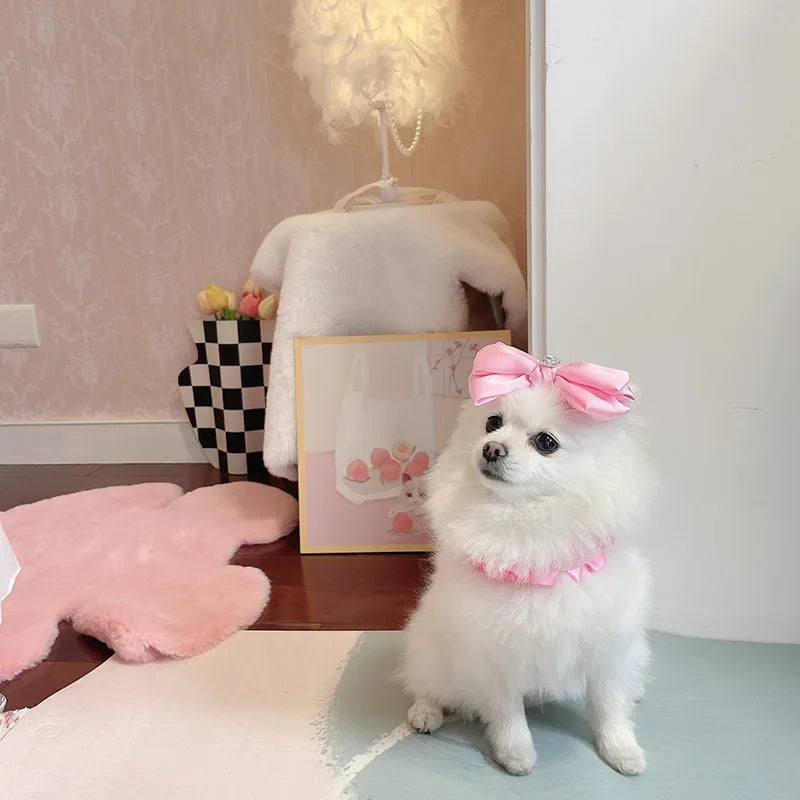 Yorkshire Pink Bow Harness Rope Set