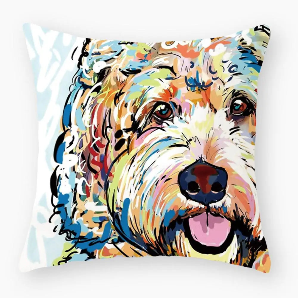 Cute Dog Yorkie Sofa Pillowcase