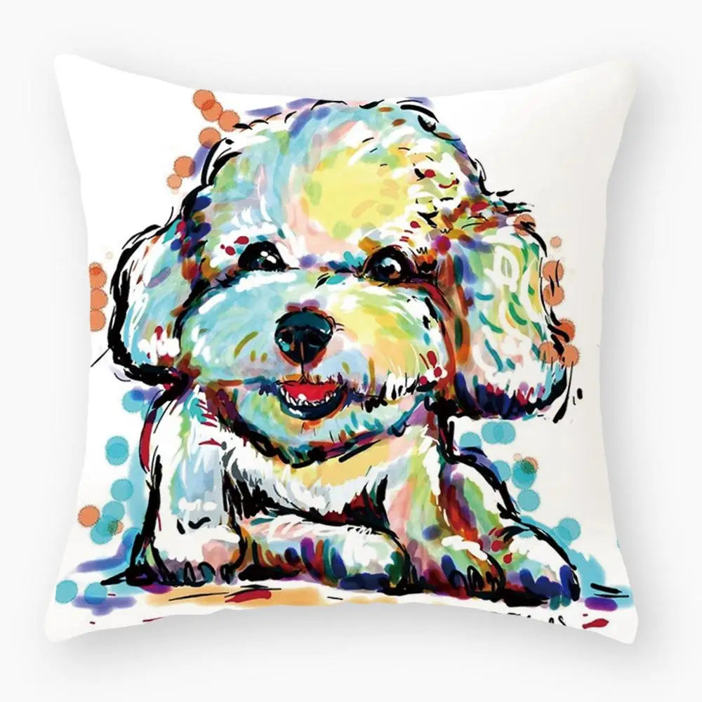 Cute Dog Yorkie Sofa Pillowcase